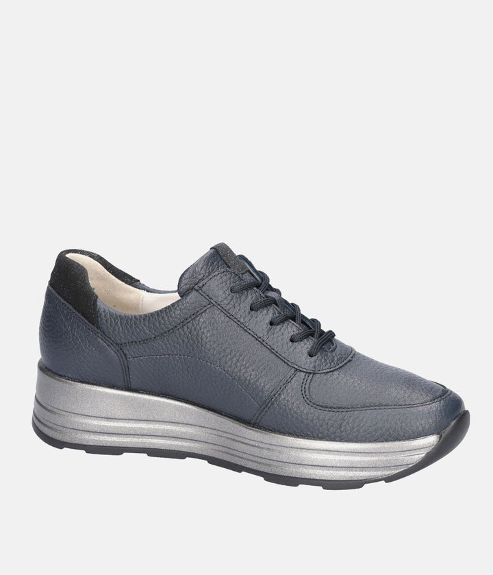 Waldlaufer Fashionable Lace Up Sneakers - Navy