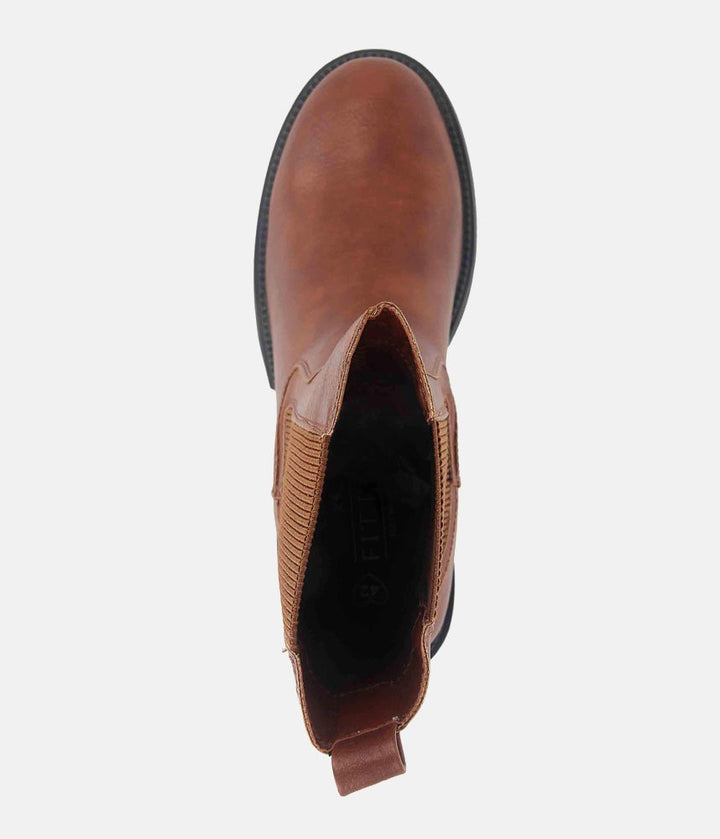 Chunky Chelsea Platform Boots - Brown