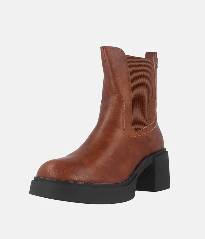 Chunky Chelsea Platform Boots - Brown