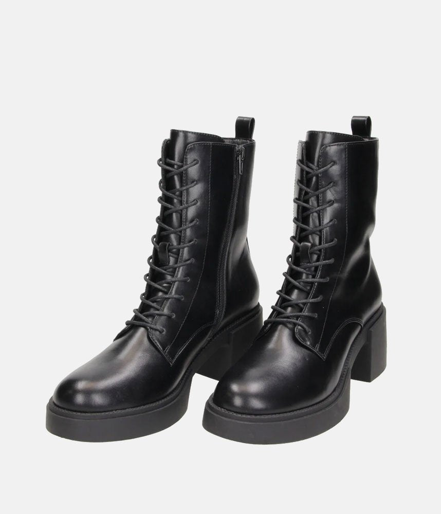 Trendy Platform Combat Boots - Black
