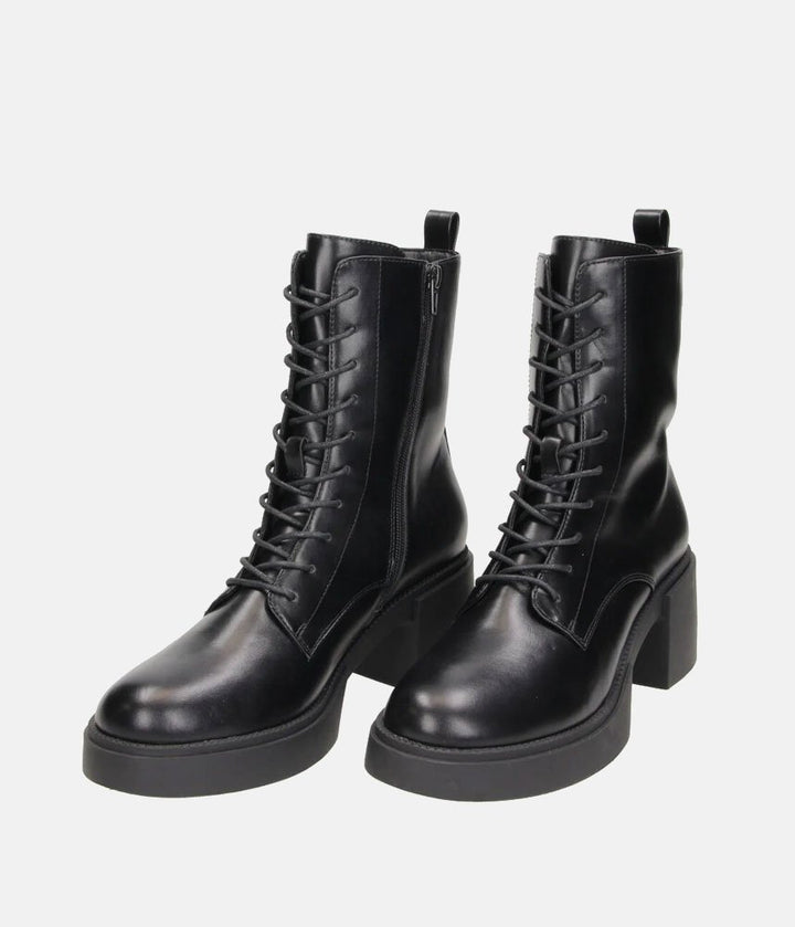 Trendy Platform Combat Boots - Black