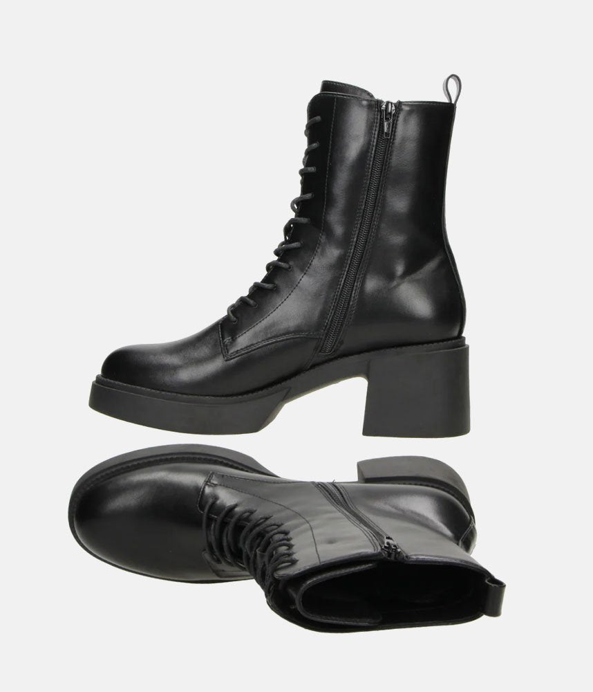 Trendy Platform Combat Boots - Black