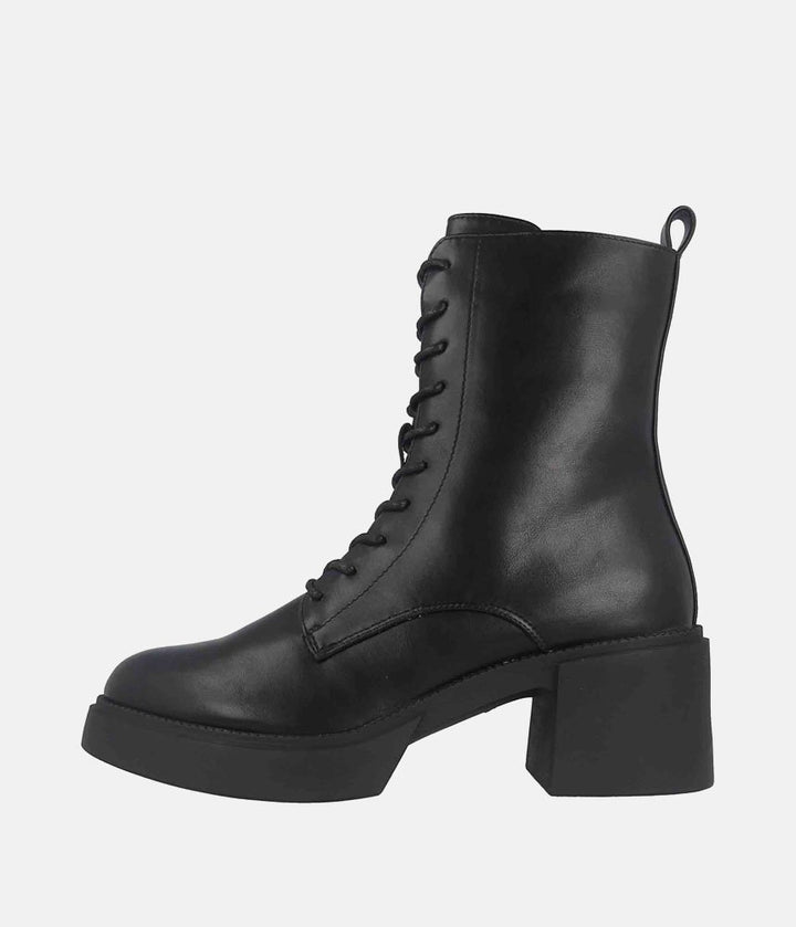 Trendy Platform Combat Boots - Black