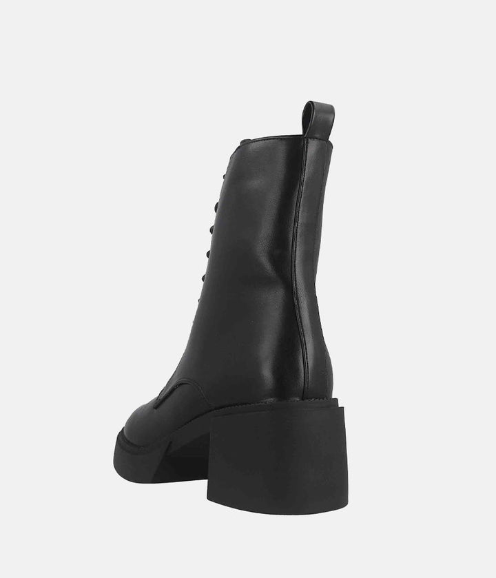 Trendy Platform Combat Boots - Black