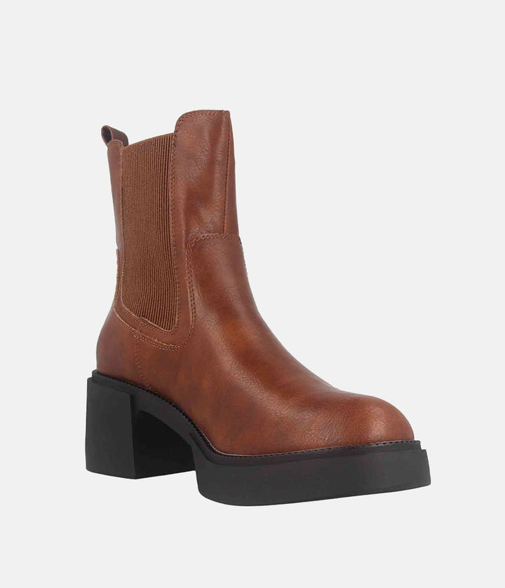 Chunky Chelsea Platform Boots - Brown