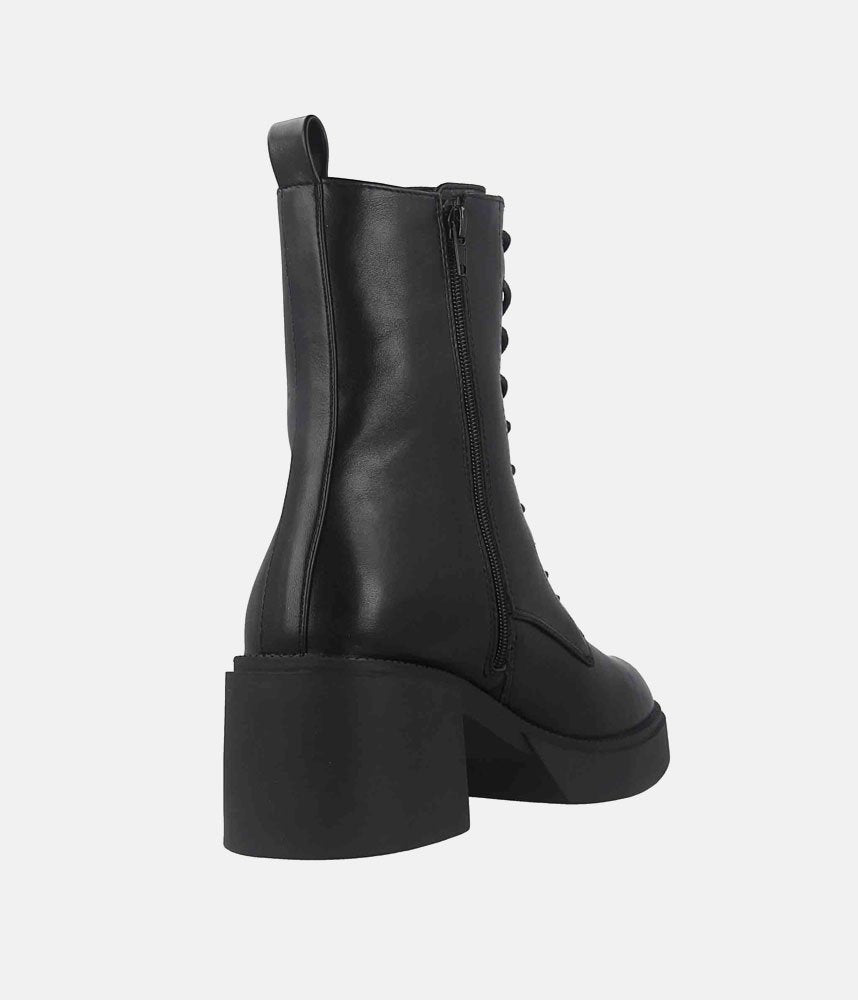 Trendy Platform Combat Boots - Black