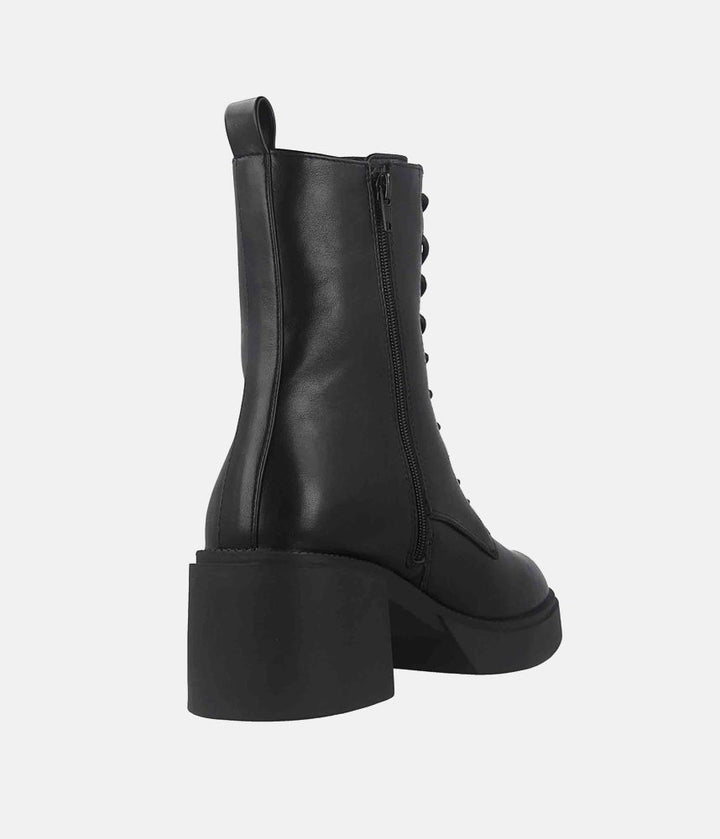 Trendy Platform Combat Boots - Black