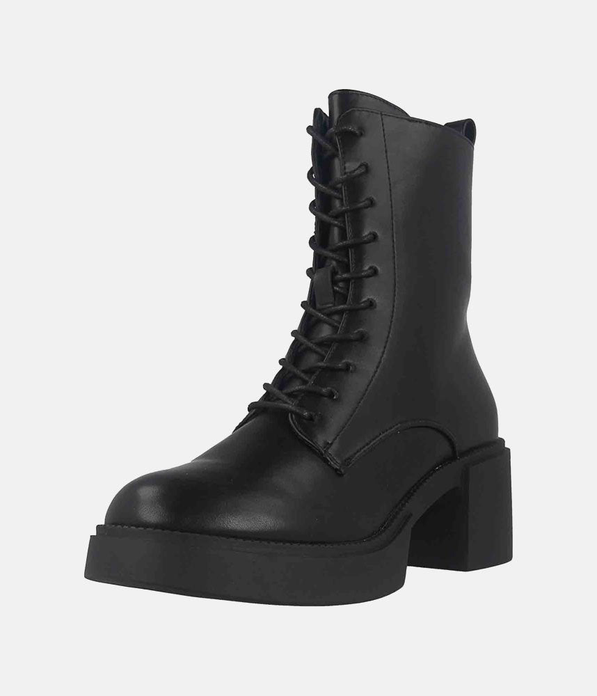 Trendy Platform Combat Boots - Black