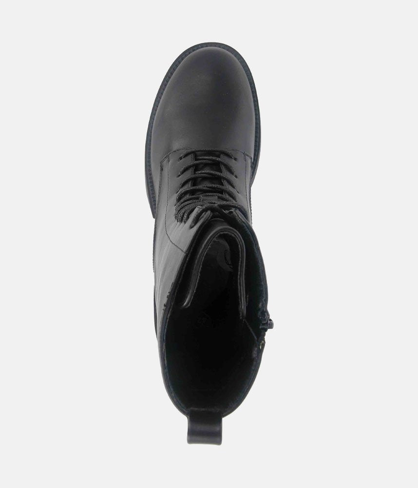 Trendy Platform Combat Boots - Black