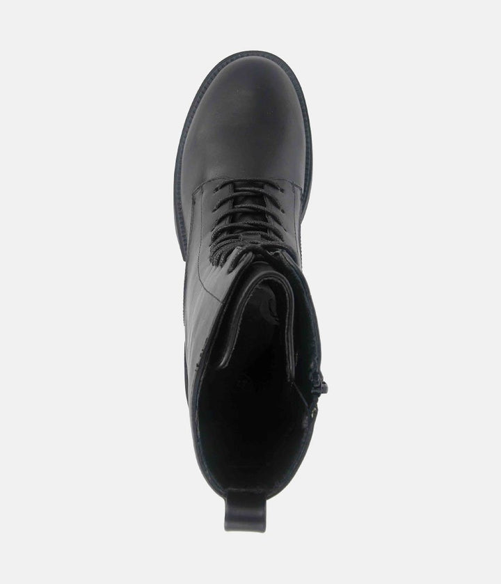 Trendy Platform Combat Boots - Black