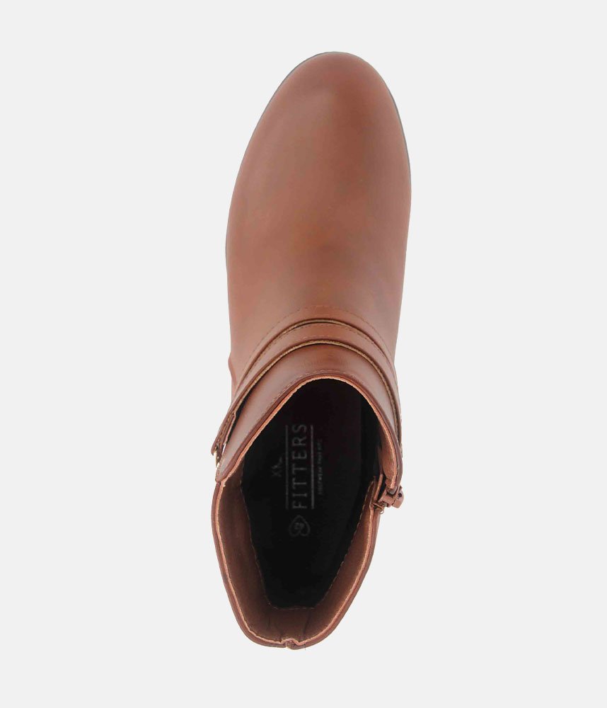Dressy Chelsea Buckle Ankle Boots - Brown