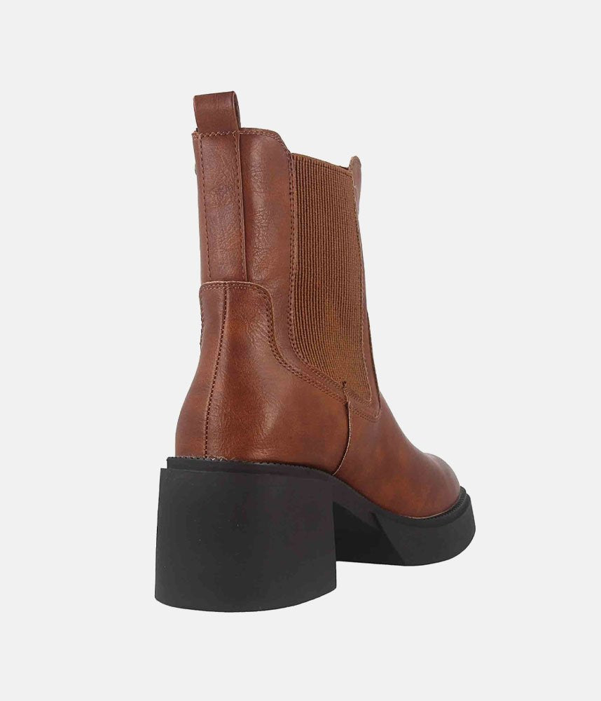 Chunky Chelsea Platform Boots - Brown