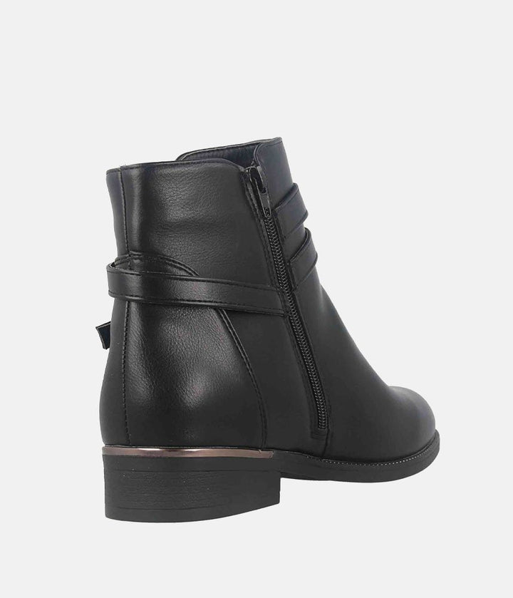Dressy Chelsea Buckle Ankle Boots - Black