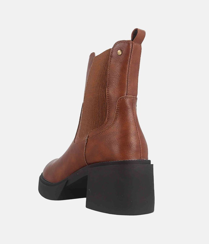 Chunky Chelsea Platform Boots - Brown