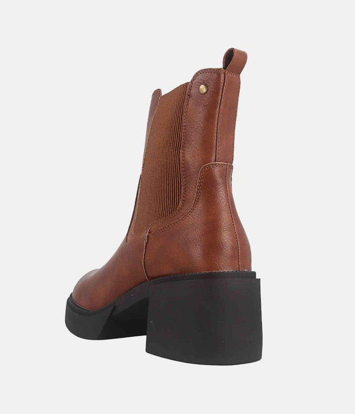 Chunky Chelsea Platform Boots - Brown