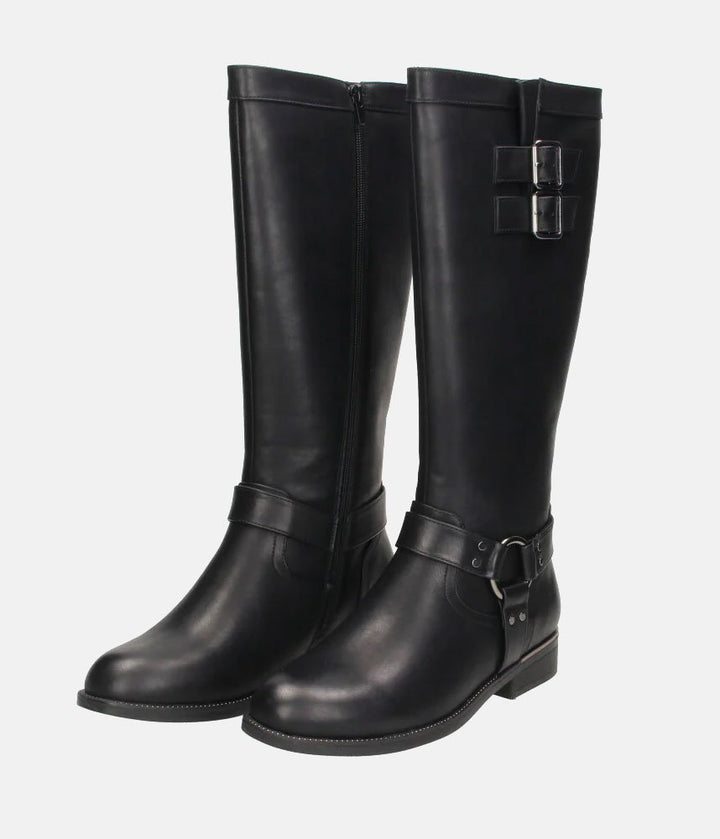 Classic Knee High Riding Boots - Black