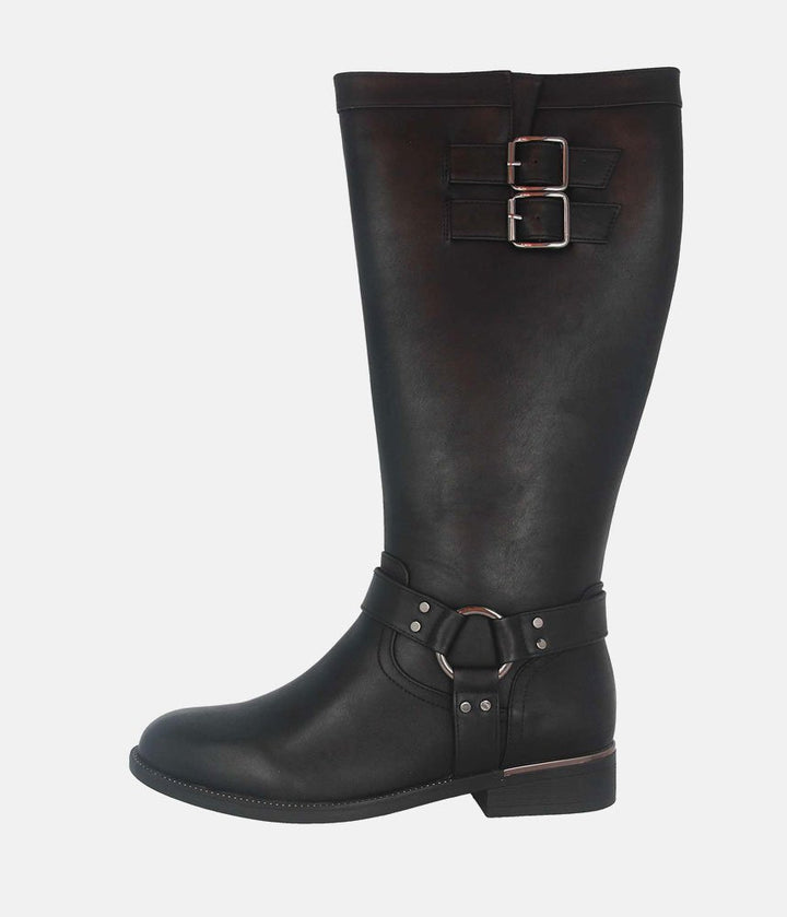 Classic Knee High Riding Boots - Black