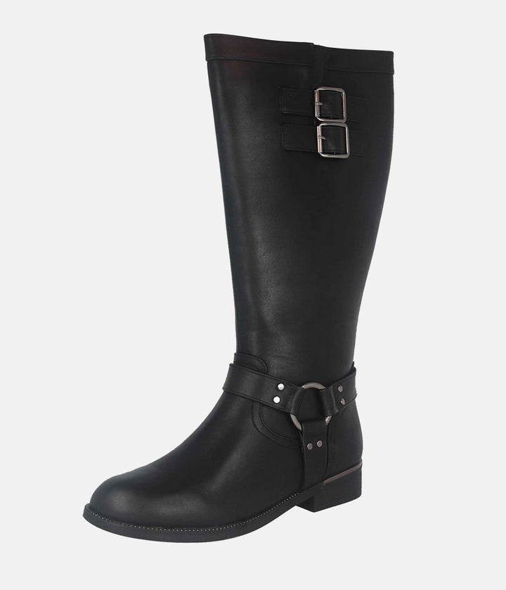 Classic Knee High Riding Boots - Black