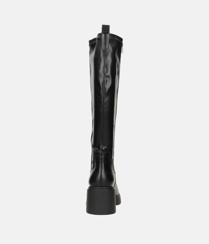 Chunky Knee High Platform Boots - Black