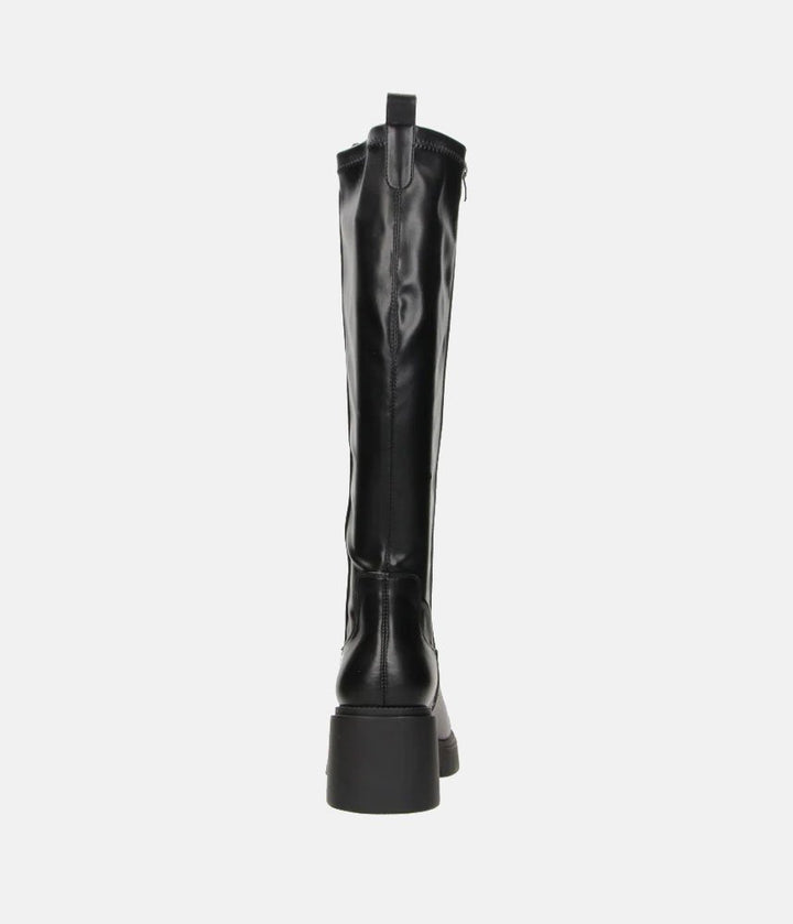 Chunky Knee High Platform Boots - Black