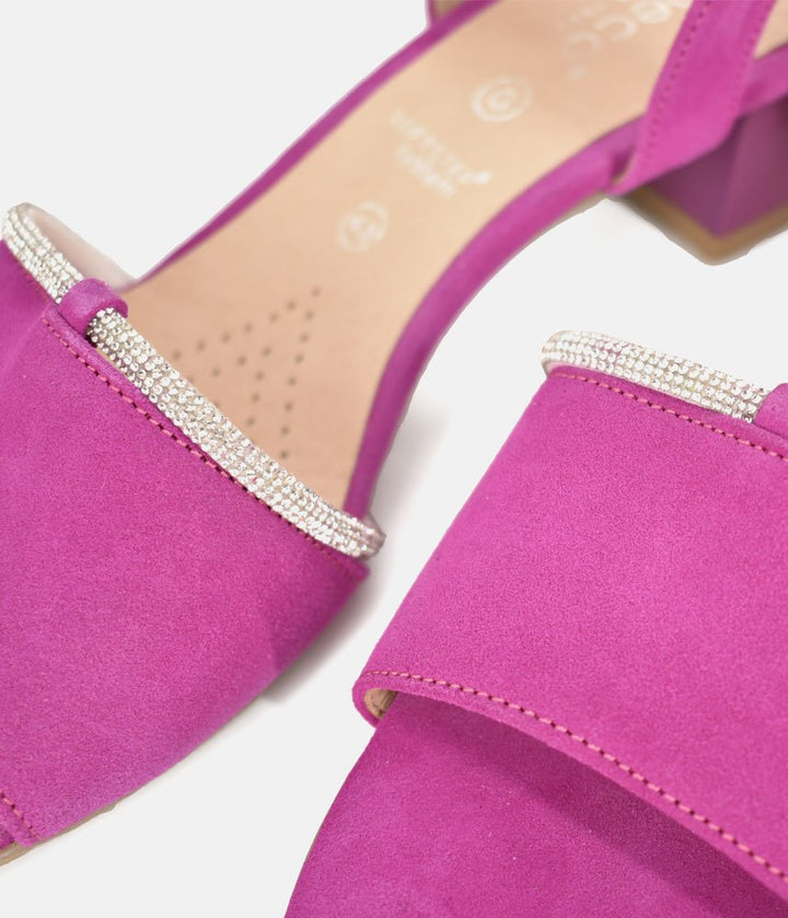Bioeco Stylish Fuchsia Pink Low Block Heel Sandals