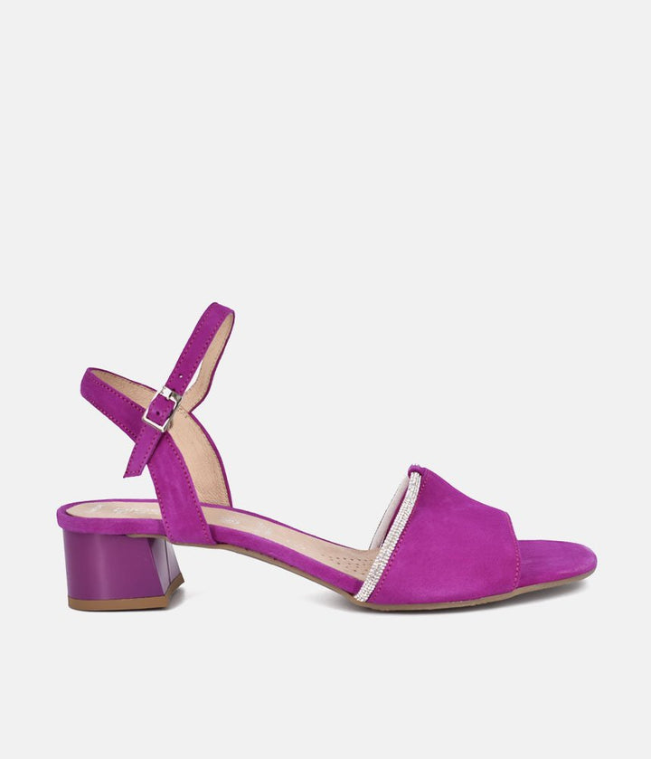 Bioeco Stylish Fuchsia Pink Low Block Heel Sandals