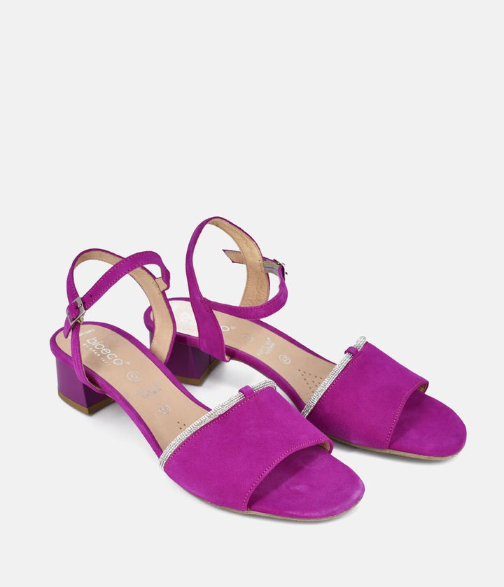 Bioeco Stylish Fuchsia Pink Low Block Heel Sandals