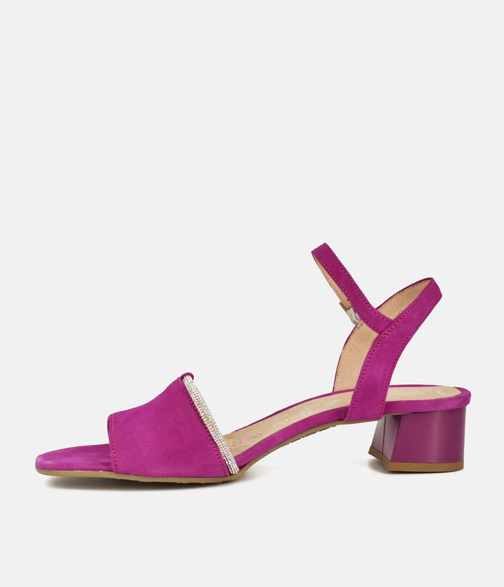 Bioeco Stylish Fuchsia Pink Low Block Heel Sandals
