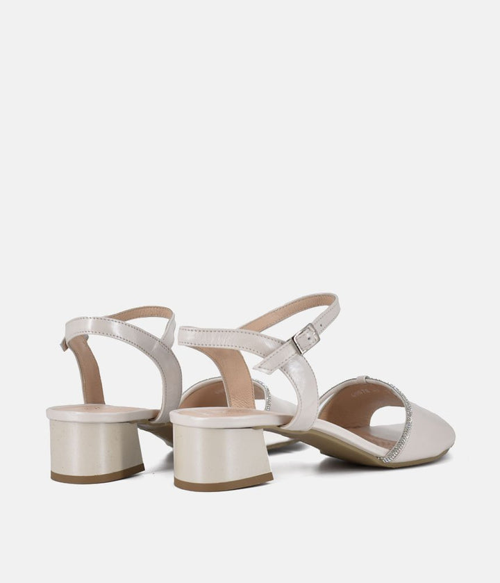 Bioeco Stylish Pearl Low Block Heel Sandals