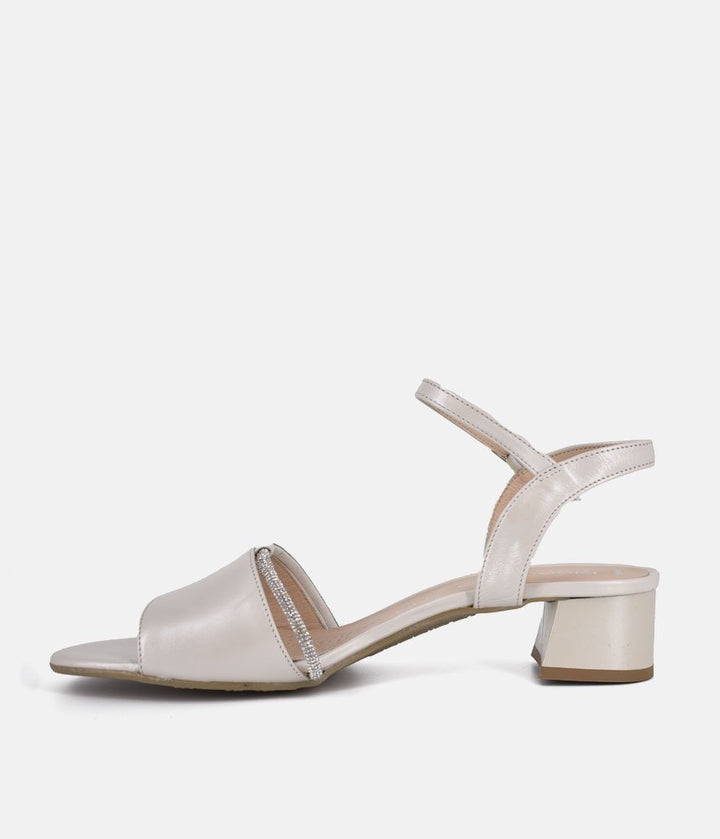 Bioeco Stylish Pearl Low Block Heel Sandals
