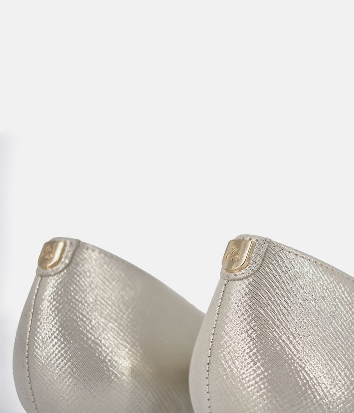 Bioeco Gold Shimmer Leather Stiletto Heels