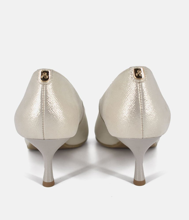 Bioeco Gold Shimmer Leather Stiletto Heels