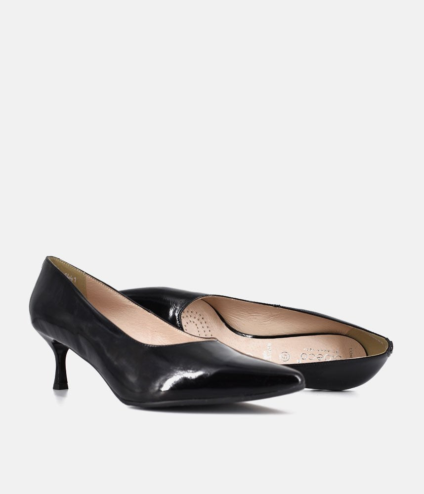 Bioeco Black Patent Leather Stiletto Heels