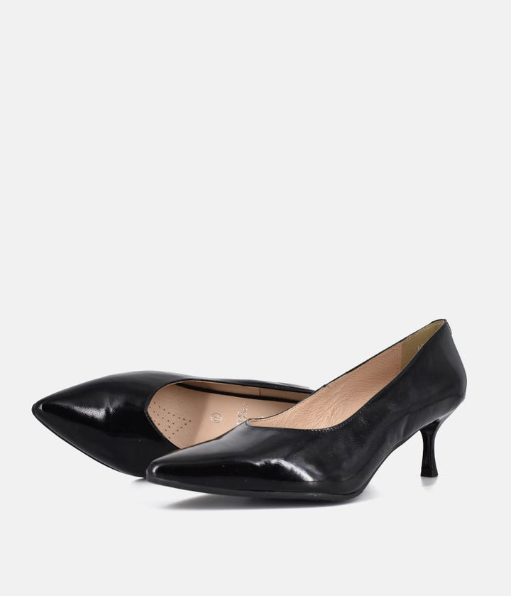 Bioeco Black Patent Leather Stiletto Heels