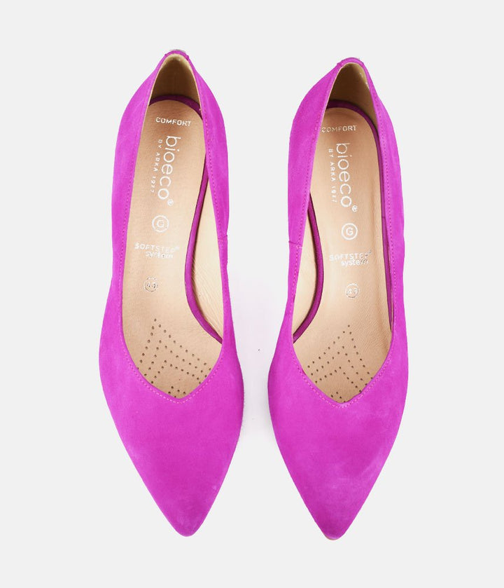 Bioeco Fuchsia Pink Suede Stiletto Heels