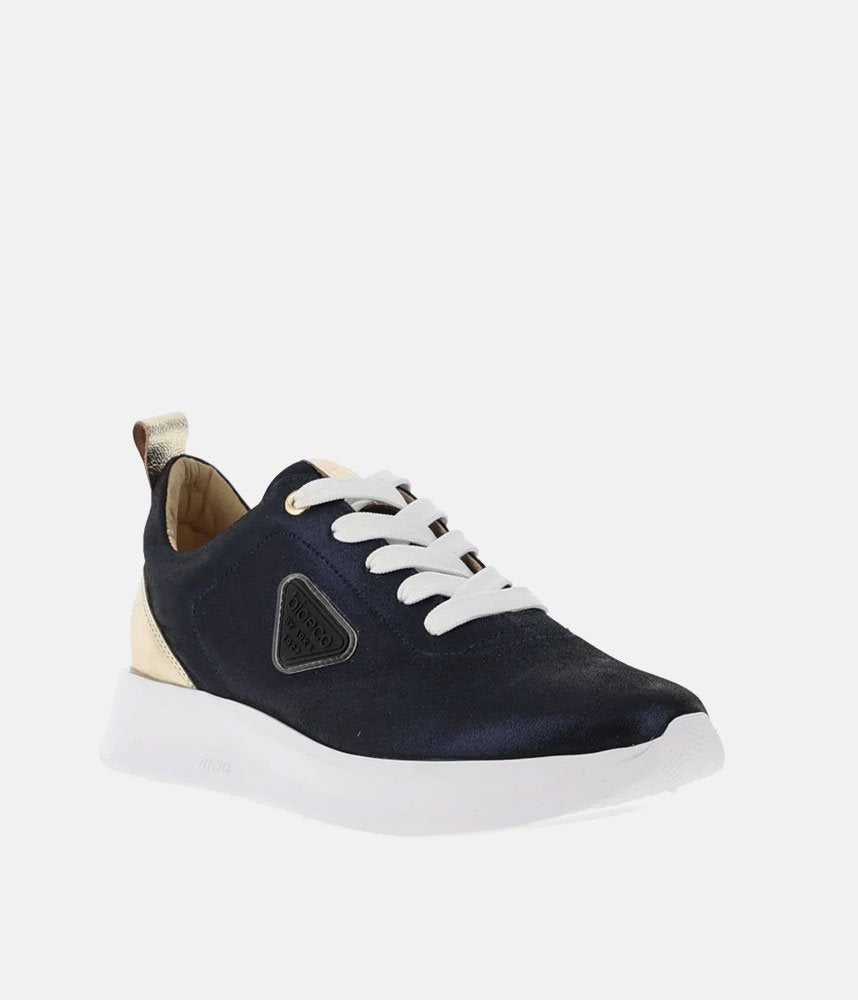Bioeco Stylish Navy Shimmer Lace Up Trainers
