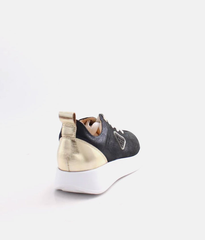 Bioeco Stylish Navy Shimmer Lace Up Trainers