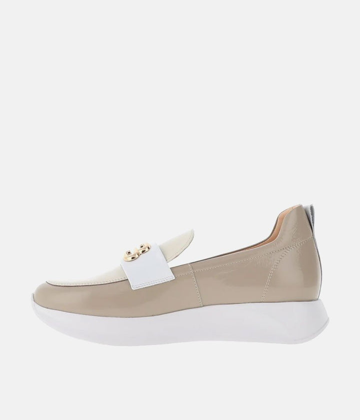 Bioeco Smart Beige Patent Casual Loafers