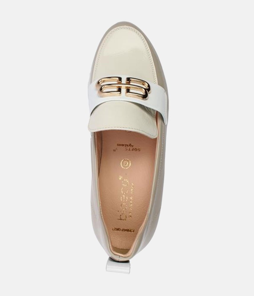 Bioeco Smart Beige Patent Casual Loafers