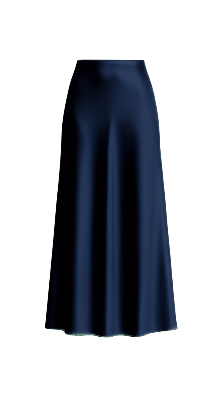 Tall Classic Satin Maxi Skirt  - Midnight Edit