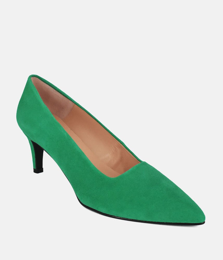 Cinderella Shoes Stylish Kelly Green Suede Heels