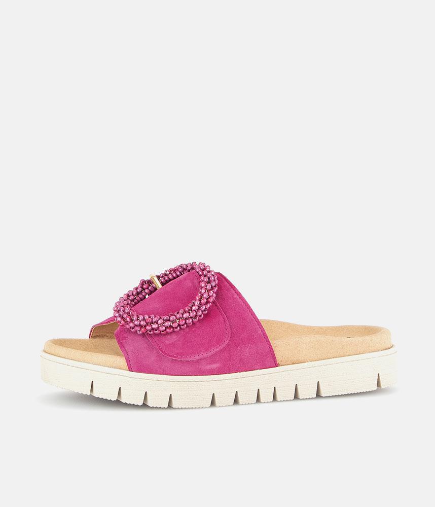 Gabor Stylish Pink Suede Mule Sandals – Tall Size