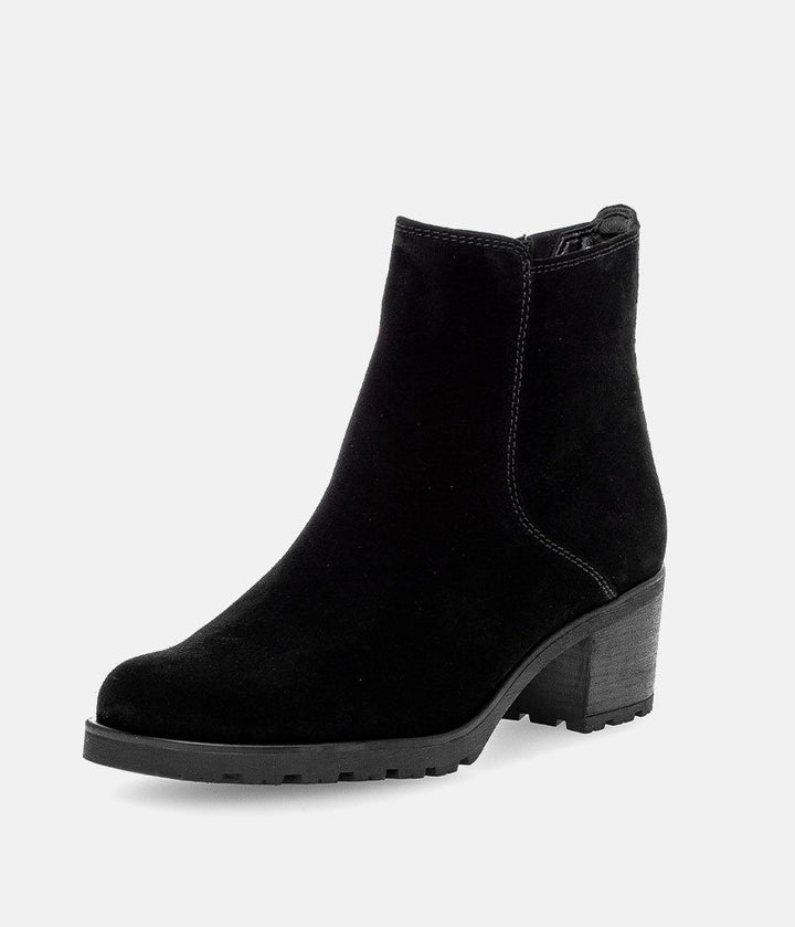 Gabor Classic Black Suede Ankle Boots