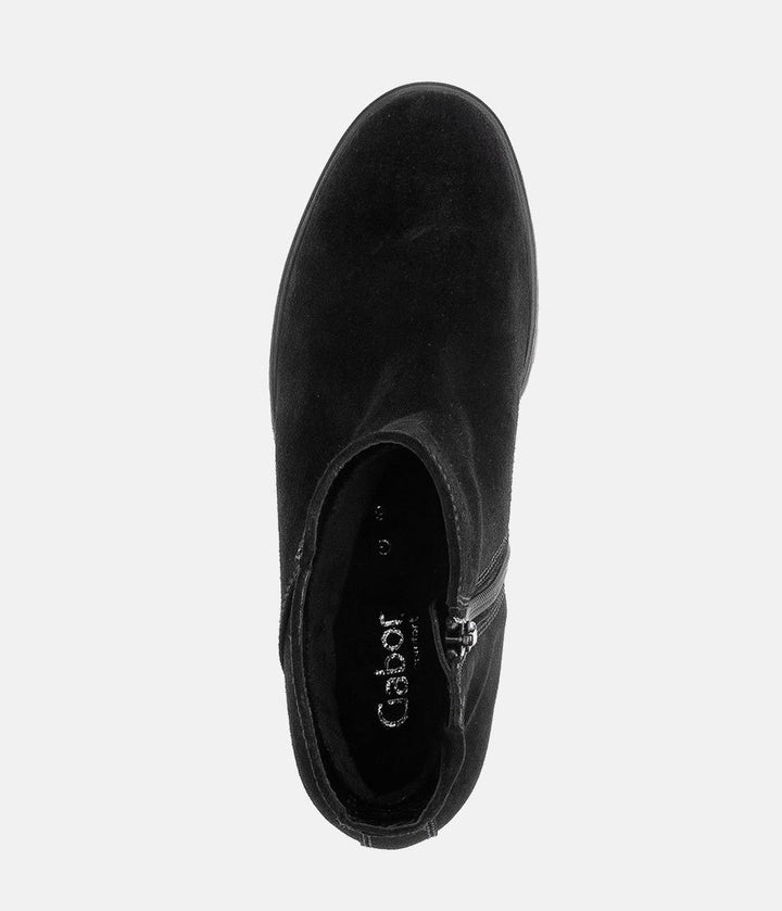 Gabor Classic Black Suede Ankle Boots