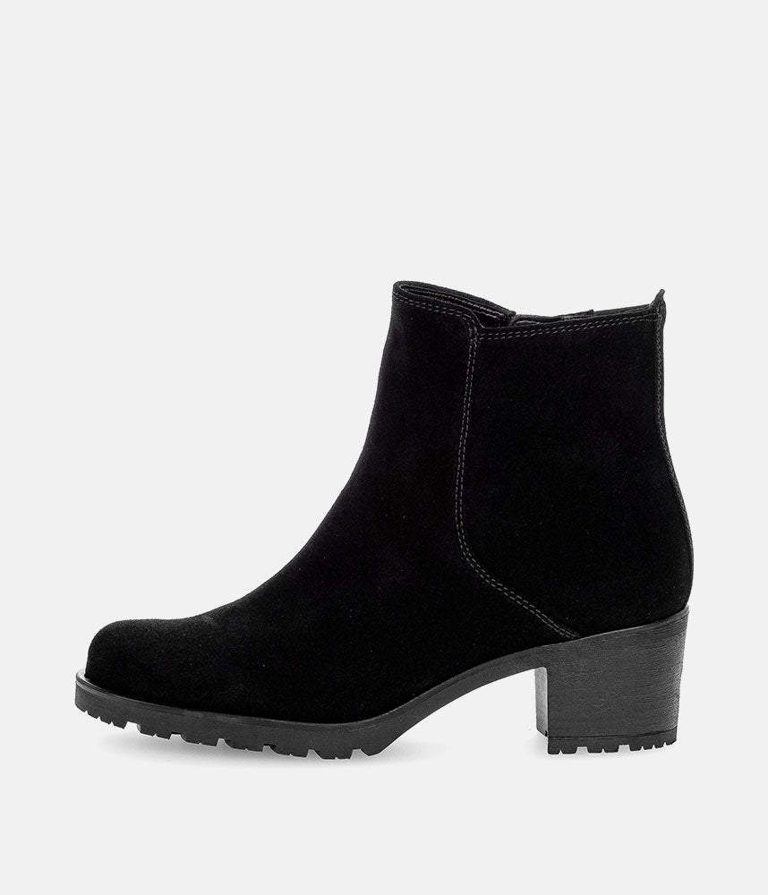 Gabor Classic Black Suede Ankle Boots