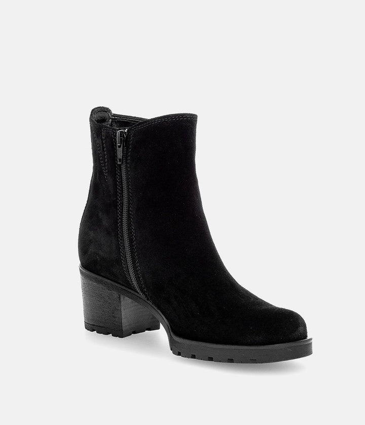 Gabor Classic Black Suede Ankle Boots