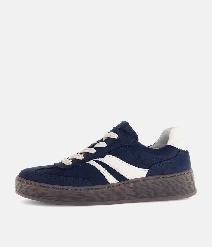 Gabor Retro-Inspired Suede Trainers - Navy