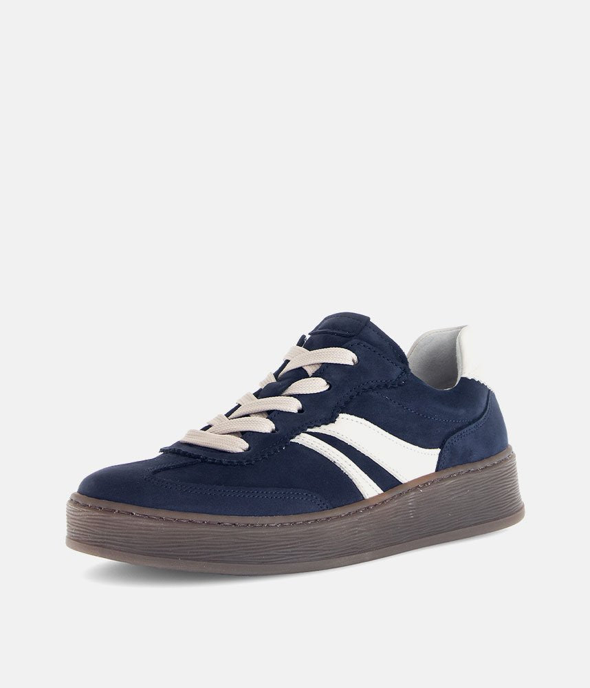 Gabor Retro-Inspired Suede Trainers - Navy