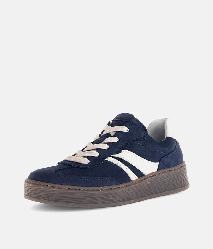 Gabor Retro-Inspired Suede Trainers - Navy