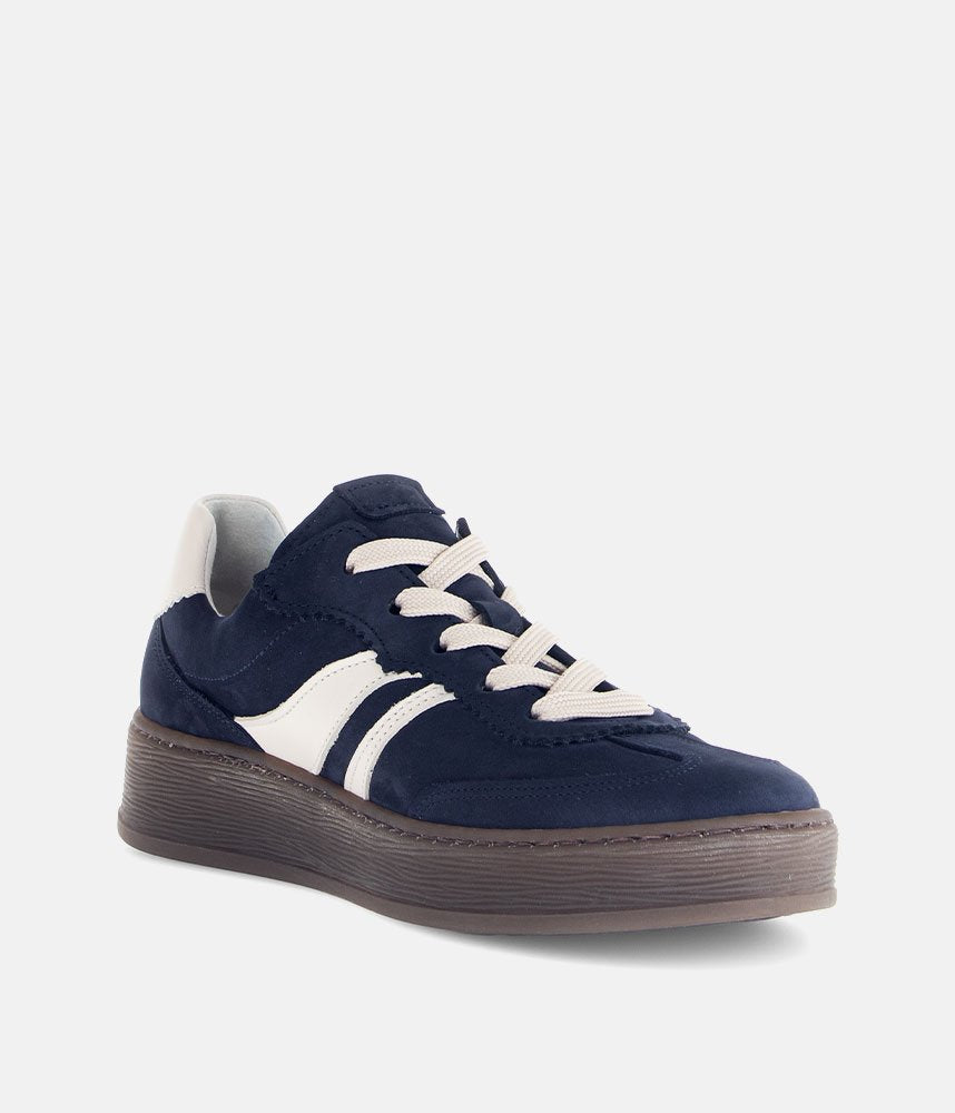 Gabor Retro-Inspired Suede Trainers - Navy